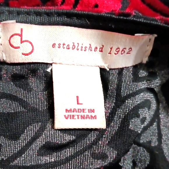 DB Established 1962 Multi-Layer Volcanic Velvet Shirt Bright Red/Black Sz L. - Picture 10 of 10